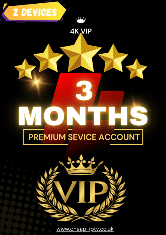 IPTV Premium Service 3 Months Subscription 2 Devices